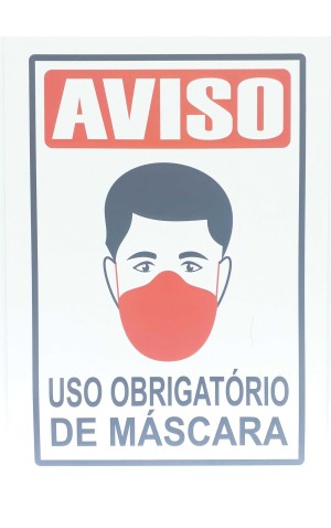 14) PLACA DE USO DE MASCARA C/1 PC/24